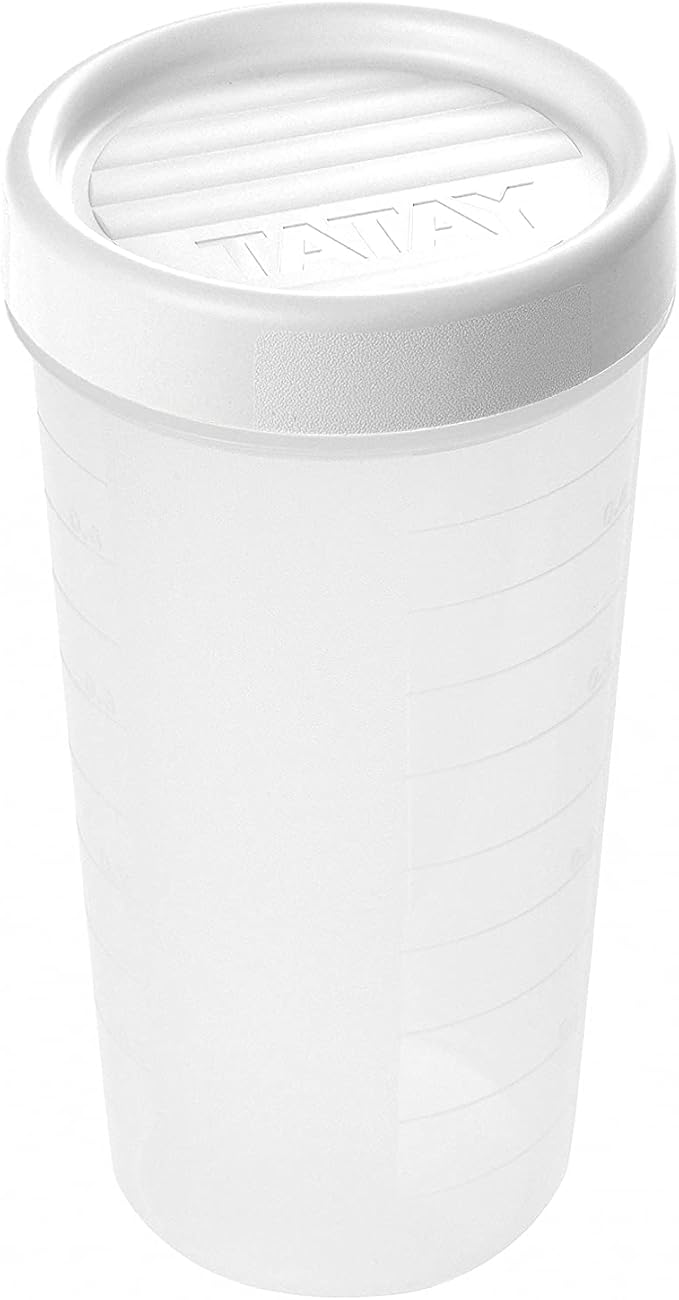 TATAY Food Storage, Airtight, 0.6L of Capacity, Screw Lid, BPA free, Suitable Microwave and Dishwasher, White. Measures: 8,5 x 8,5 x 16,5 cm, 1160801