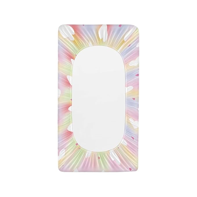 Baby Stretchy Changing Pad Cover, Breathable Changing Pad Cover for Infants and Toddles, Tie Dye Hearts Print 16 * 32 Inches