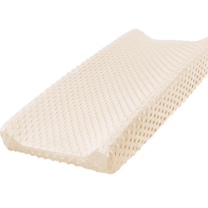 iEvolve Changing Pad Cover Ultra Soft Minky Dots Changing Table Cover Breathable Changing Table Sheet Diaper Changing Pad Cover for Baby Boys Girls (LightBeige)