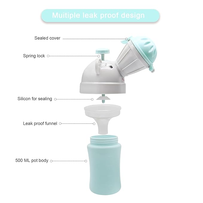 Pee Bottle for Kids - Travel Urinal Portable Potty Pee Cup for Girl Child Toddler Baby Urinal Emergency Toilet for Car Travel Road Trip Essentials Camping Potty Pee Training Leak Proof