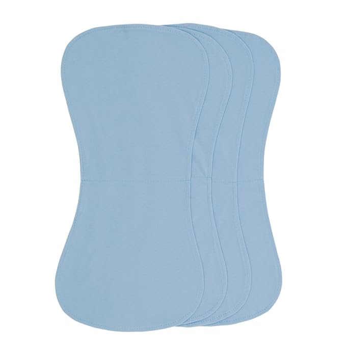 Baby Burp Cloths Baby Burp Set Curved Absorbent and Soft Valuable 4 Pack Double Layers (Blue)