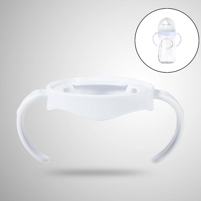 Feeding Bottle Handle, White Transitional Nursing Bottle Grip, Easy Grip Independent Standard Plastic Handle Feeding Baby Bottle Holder, for Baby Bottles, for Series