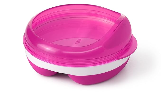 OXO Tot Divided Feeding Dish with Removable Ring Pink