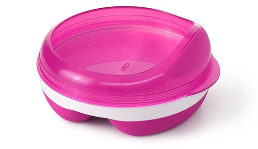 OXO Tot Divided Feeding Dish with Removable Ring Pink