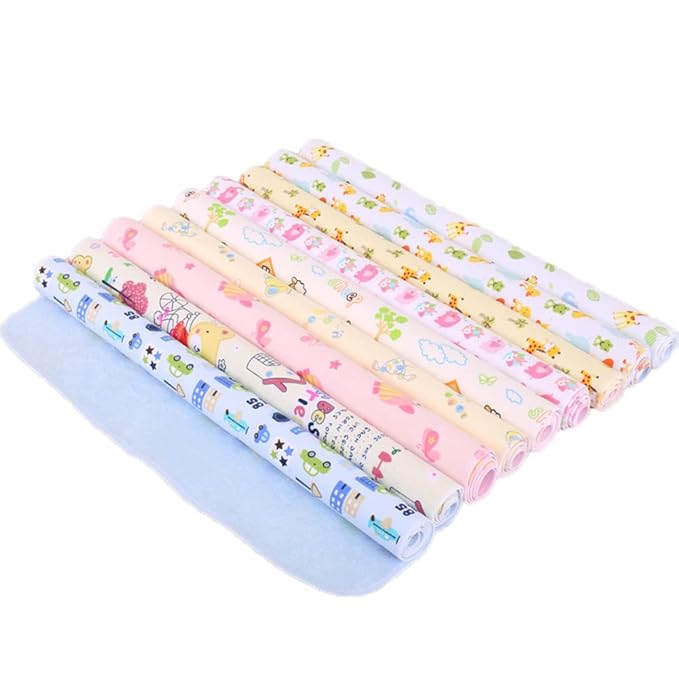 Monvecle 4pcs Pack Baby Infant Waterproof Cotton Changing Pads 18"x12" Washable Resuable Diapers Liners Mats (4pcs Pack-18"x12")