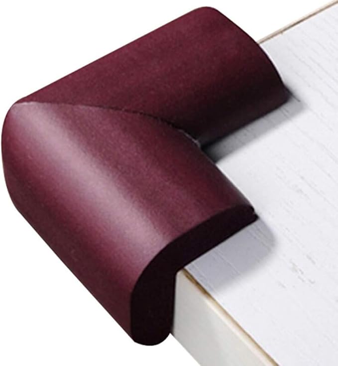 4Pcs Table Corner Protectors Edge Guards Baby, Furniture Safety Corner Edge Bumper Guard, Desk Table Corner Cushion Safe for Baby Crawling (Brown)