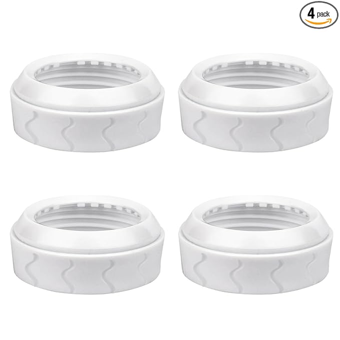 4pcs Bottle Nipple Collars Rings, Compatible with Dr. Brown's Wide Plastic & Glass Bottles Bottles 5oz & 9oz No Leak or Spills Replacement Bottle Nipple Ring Collars Baby Feeding Accessories