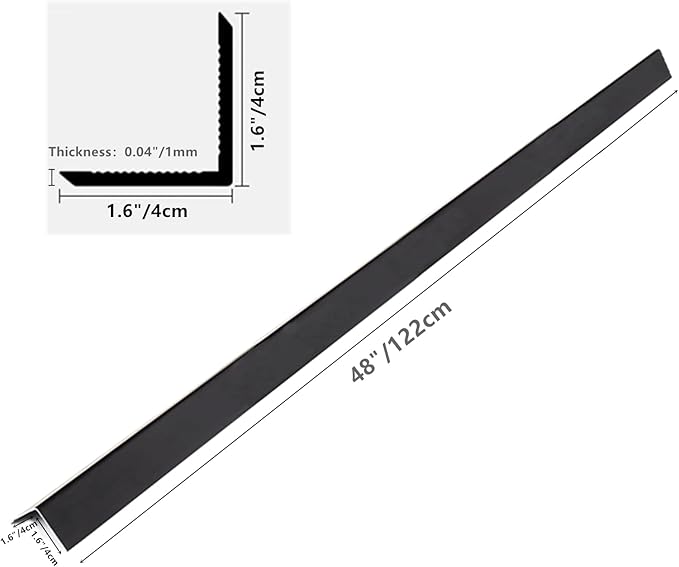Aluminium Alloy Metal Corner Guards 10 Pcs Wall Corner Protector 1.6" x 1.6" x 48" Wall Corner Protection Decoration Black Pack of 10 Corner Guards 20 Ga/1 mm Thickness