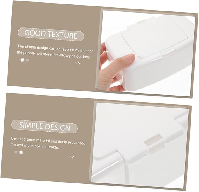 Refillable Wipe Holder with Button Lid Portable Tissue Dispenser Box for Baby Care Travel Bathroom Compact 6.69X4.13X2.36 Inch Fresh Wipes Storage Case