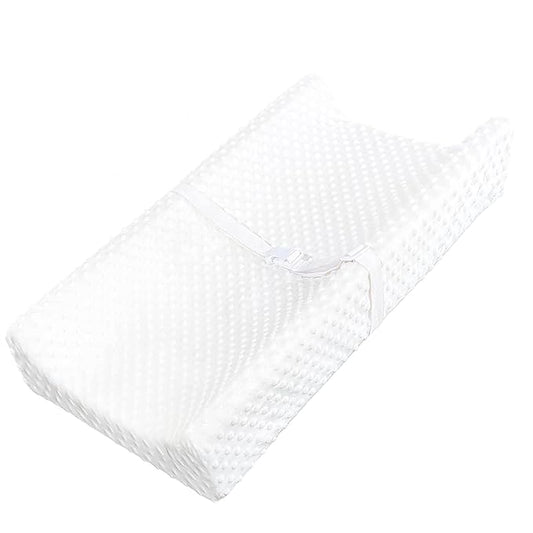 YENING Small Changing Pad Mini 29 x 15 with Washable Cover Waterproof Baby Diaper Changing Pad for Dresser Table Pad White
