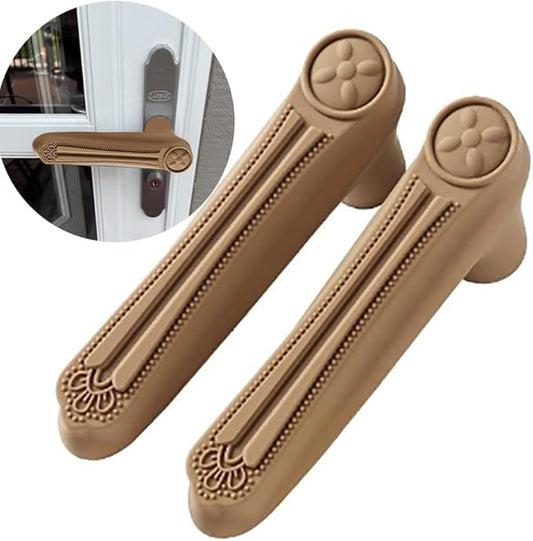 Brown Door Handle Protector, Baby Safety Anti-Collision Anti Static Electricity Door Handle Silicone Protective Cover for Edge Corner Children protectoin