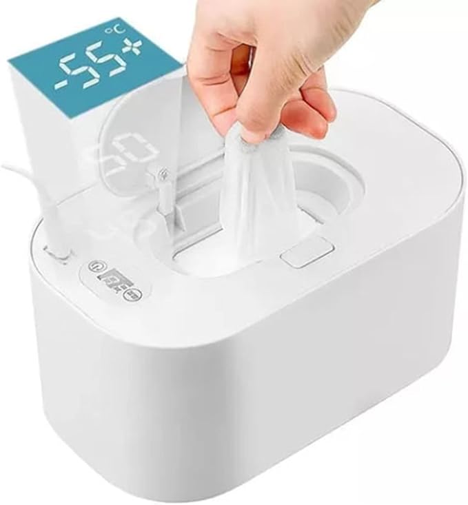 Keenso Baby Wipe Warmer, PP Intelligent Adjustable Temperature to Use Infant Wipes Heater Car Charging (White)