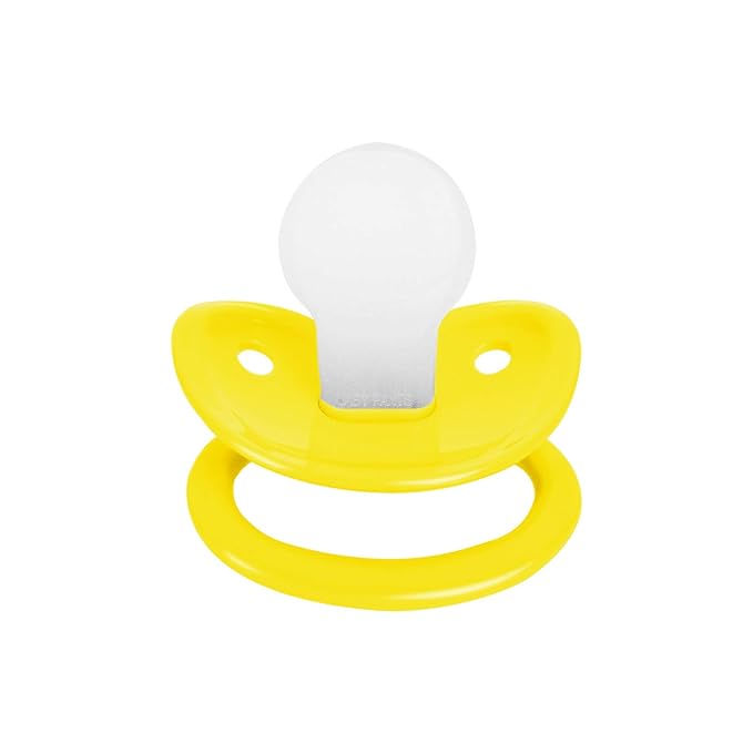 Adult Sized Pacifier and Bottle Set，Print May Vary,250ml (Yellow)