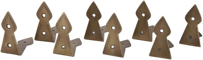 BrassTrunk Corner Protector – Antique Brass Finish Lightweight Metal Corner Guards for Trunk Lid and Base, Arts & Crafts Decorative Hardware (Set of 4)