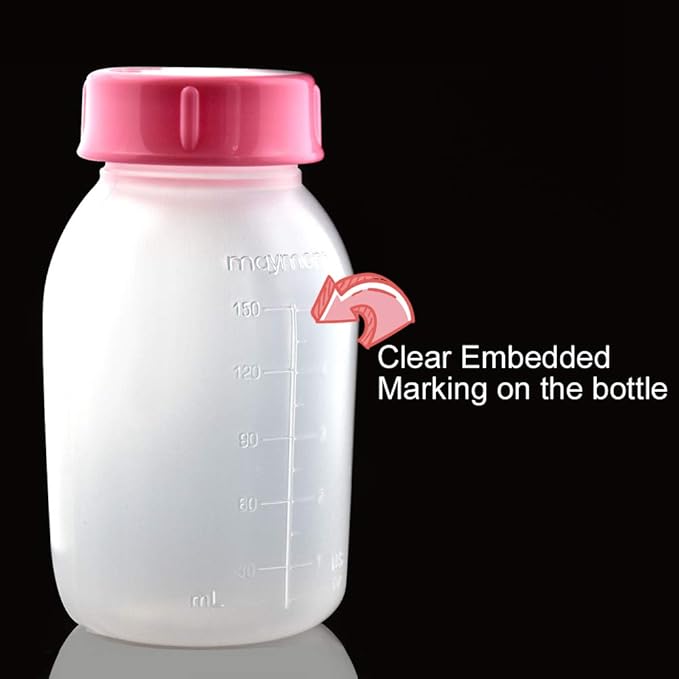 Maymom Breast Pump Bottle Compatible With Medela Pump in Style MaxFlow Pro Pro+, Freestyle, Swing Maxi Pump, Maymom Breastshields; Compatible with Ameda Mya Joy, Finesse and Purely Yours Pumps; 8pc/pk
