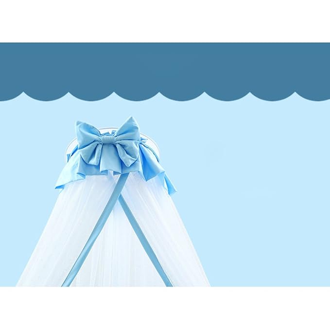 Breathable Crib Netting Bed Curtains Canopy for Kids Mosquito Net Bedroom Decor (Blue, Mosquito net)