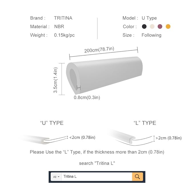 Glass Table Protector Bumper,6.6ft / 2m U Type Corner Cushion Round Coffee Desk Home Safty 1st,Baby Guard,Kid Children Proof (Brown)