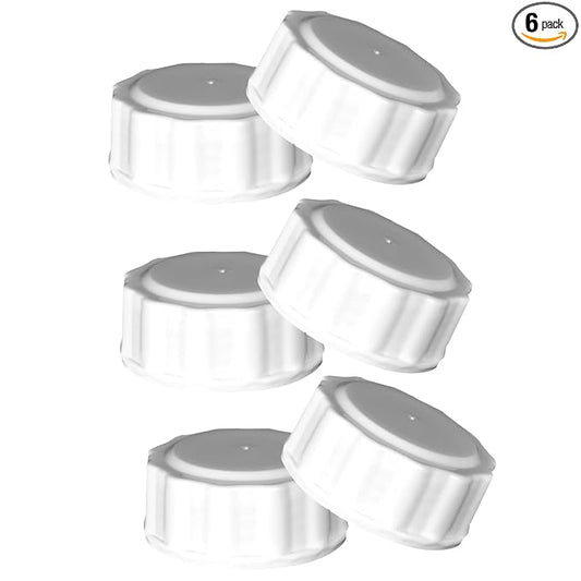 6PCS Baby Bottle Solid Lid Screw Lids Aka Travel Caps Compatible with Avent Bottle Spectra Cimilre Bottle Sealing Ring and Sealing Disc(White)