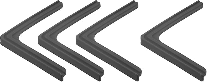 uxcell Window Corner Guards Edge Protectors, 4Pack Mini Lace Style Safety Bumper, 70mmX9mm for Window Corners, Desks, Cabinets, Black