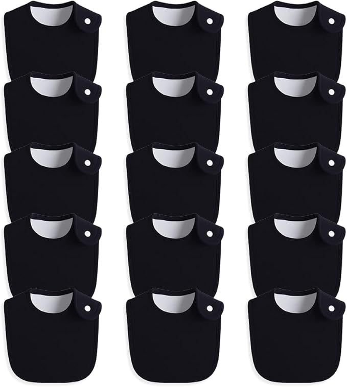 8 Pack Baby Bibs Unisex Adjustable with Snaps Ultra Soft Absorbent Drooling Teething for Boys and Girls