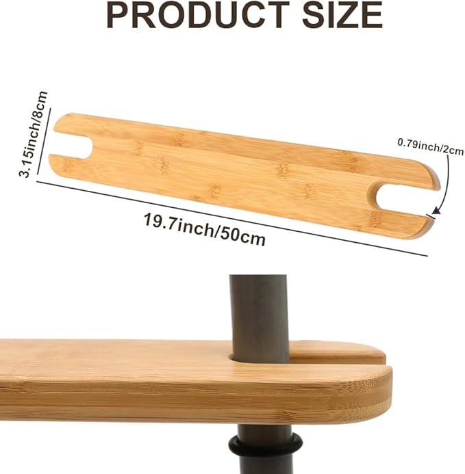 PandaEar High Chair Footrest for IKEA Antilop, Adjustable Height Natural Bamboo Wooden Footrest with Rounded Corners, Baby High Chair Accessories