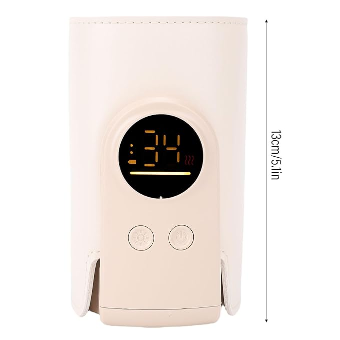 Baby Bottle Warmer with 8000mAh USB - C Fast Charging, Constant Temperature Control, Portable Milk Heater for Travel, Outdoor Use - Lightweight Insulated Sleeve Fits All Bottles