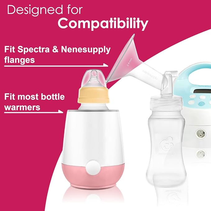 Nenesupply Silicone Baby Bottles Newborn Feeding Bottles Slow Flow Breastfeeding Bottle for Breastfed Babies Wide Neck 8oz Anti Colic Level 2 Nipple for 1+ Month Infant Replace Spectra Bottle Pumping