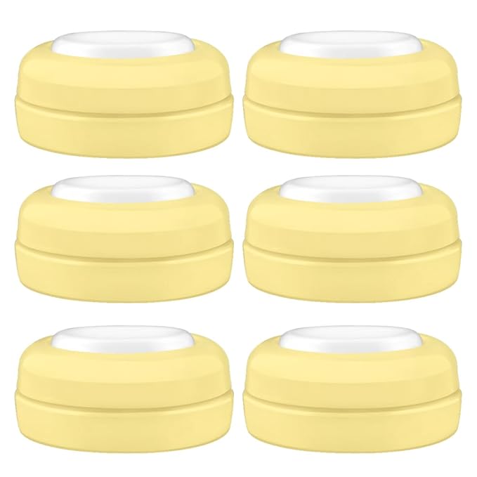 Maymom Screw Lids Aka Travel Caps with Rewritable Sealing Disc Compatible with Avent, Maymom Wide Mouth Bottles; Cap Replace Avent Natural Bottle Sealing Ring and Sealing Disc, 6pcs. (Yellow)
