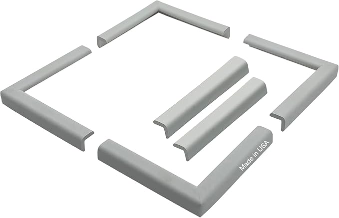 KidKusion Corner and Edge Protector | Easy Fit System | Soft Durable Foam Rubber Padding for Furniture w/Doublesided Tape | Babyproofing Bumper Guards | Large Profile | 20 Ft. | Soft Gray
