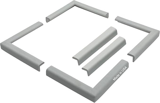 KidKusion Corner and Edge Protector | Easy Fit System | Soft Durable Foam Rubber Padding for Furniture w/Doublesided Tape | Babyproofing Bumper Guards | Large Profile | 20 Ft. | Soft Gray
