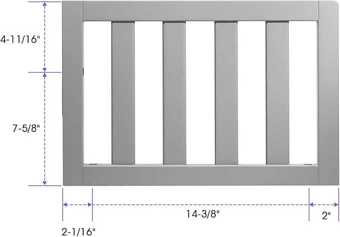 Salcod Toddler Safe Guardrail Compatible with Storkcraft and Graco Crib Conversion - CPSC Certified, Crib Rail for Prevent Toddler from Rolling Off The Bed, Gray