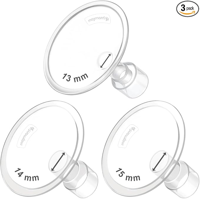 Maymom MyFit Flanges Classic/Conical Shape Goldie Pack 13 14 15 mm Compatible with Medela Breast Pumps and Maymom Wide Base and Narrow Base Connectors