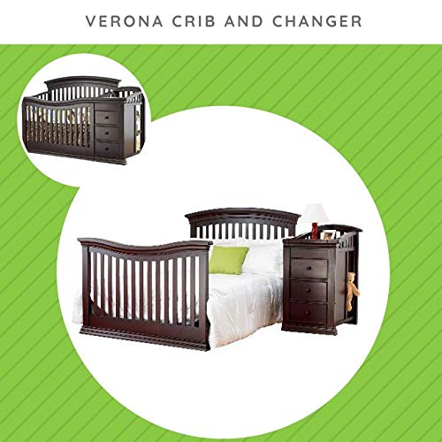 CC KITS Full-Size Conversion Kit Bed Rails for Sorelle Crib & Changer Combos - Solid Wood Rail - Toddler & Adult Rail for Full-Size Beds - Nursery & Baby Furniture (Espresso - Verona Crib & Changer)
