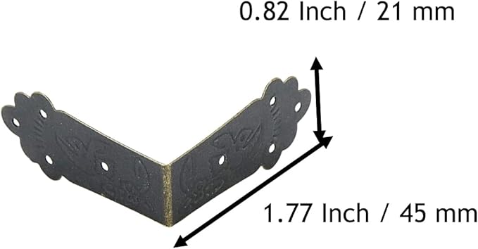 Mcredy 30 PCS Metal Corner Protector,Furniture Corner Hardware Corner Bracket for Cabinet Decorative,1.77 Inch Length
