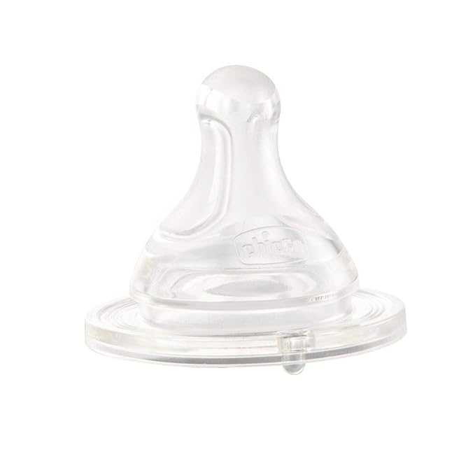 Chicco Silicone Vented Teat, Pack of 2, Standard Flow, I Love Collection, Suitable for 6-18 Months Old Infants