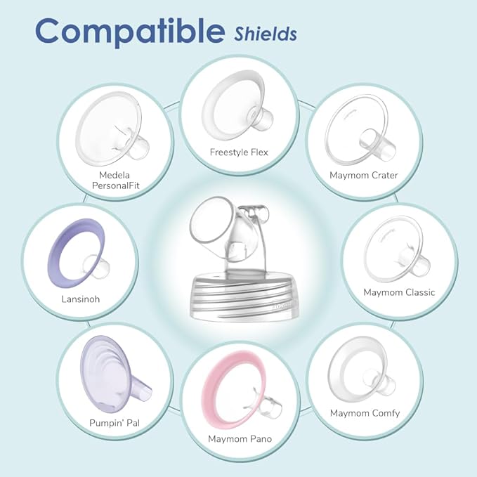 2X 36 mm Maymom Two-Piece Wide Neck Pump Parts Compatible with Spectra S1,Spectra S2 Pumps and 2 Valves; Incl Wide Mouth Flanges; Not Original Spectra Flange; (36mm Flange with Valve)