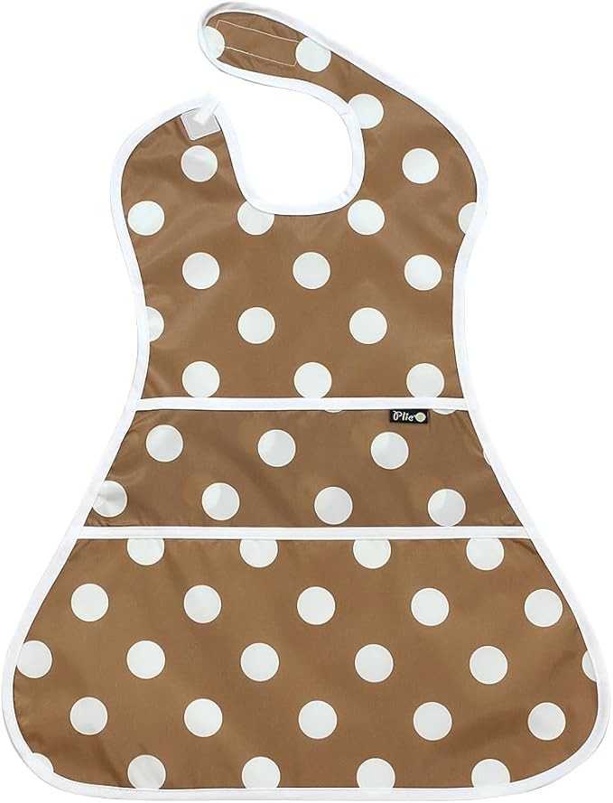 Plie Full Coverage Waterproof Feeding Bib for Toddlers – Extra Long Apron Bib for Mealtime, Self-Feeding, High Chairn