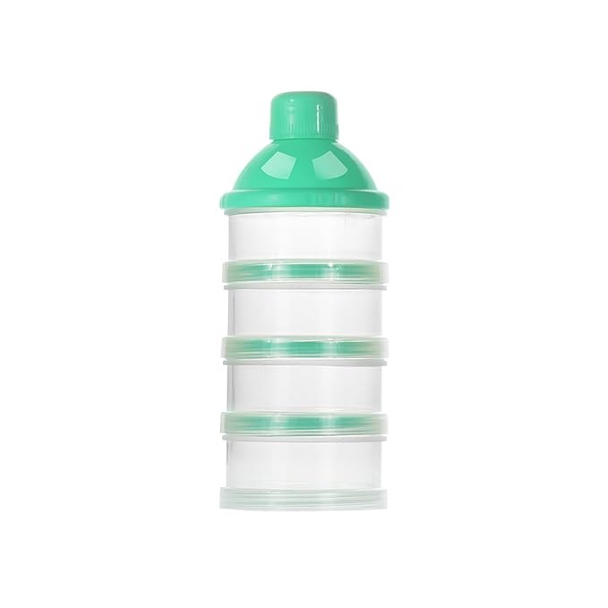 Accmor Formula Dispenser On The Go, 4 Compartments Stackable Formula Container for Travel, Baby Milk Powder Kids Snack Container, BPA Free ﻿
