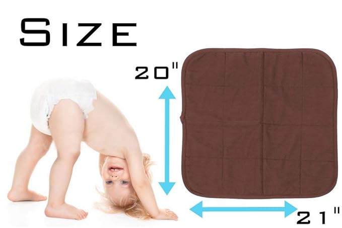 Comfort Finds Baby Changing Pad – Absorbent Reusable Diaper Changing Mat - Portable Waterproof Toddler Changing Liner (Brown, 3 Pack)