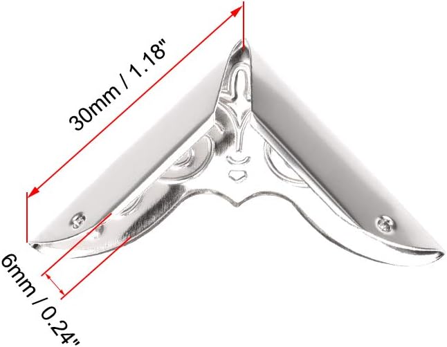 uxcell Metal Book Corner Protectors Edge Cover Guard 30 X 30 X 6mm Silver Tone 100pcs