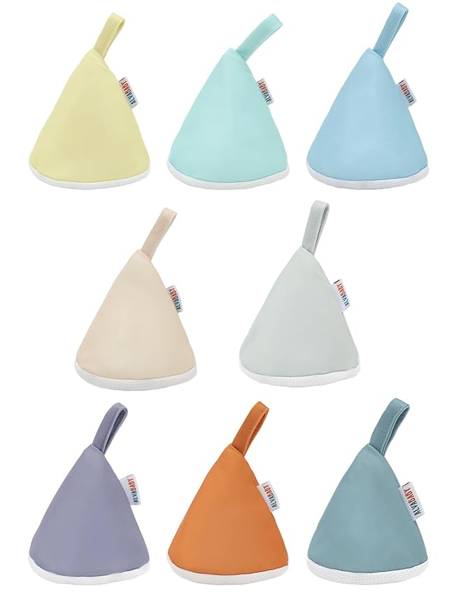 ALVABABY 8 Pcs Baby Boy Pee Covers, 3.5 * 4 In,Strong Water Absorption Pee Shield for Newborn Boy, 4-Layer Reusable Pee Cap, Diaper Changing Accessory for Baby Gift 8NG02