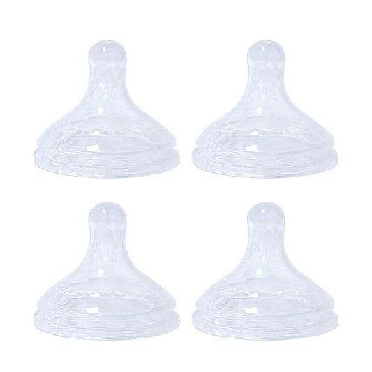 Silicone Baby Nipple for Dr Brown's Natural Flow Level 1 Wide Neck Baby Bottles, Soft Bottle Nipples for Baby 0m+, Slow Flow, 4 Count