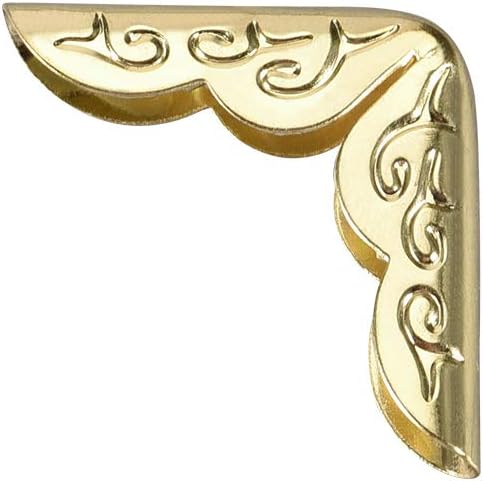 uxcell Metal Book Corner Protectors Edge Cover Guard 21 X 21 X 5mm Gold Tone 30pcs