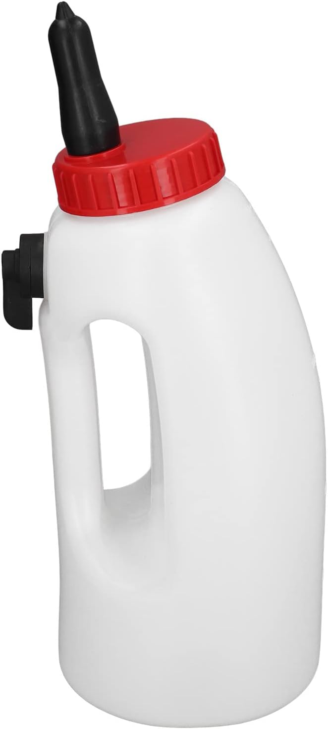 Jiawu Calf Bottle, 4L Calf Milk Feeding Bottle Nursing Bottle Calf Milk Feeder Bottle Farm Equipment with Handle, Nipple, Regulating Valve, Feeder for Nursing Baby Cows, Sheeps