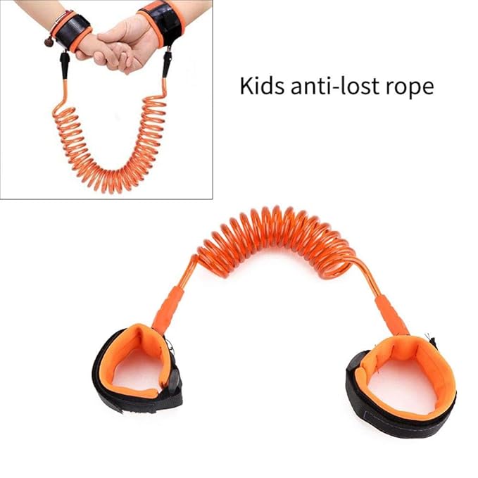 Anti Lost Wrist Link, Kids Anti lost Rope Elastic Adult Children Wristband Safety Link Walking Harness Rope for Toddlers Babies(Orange)