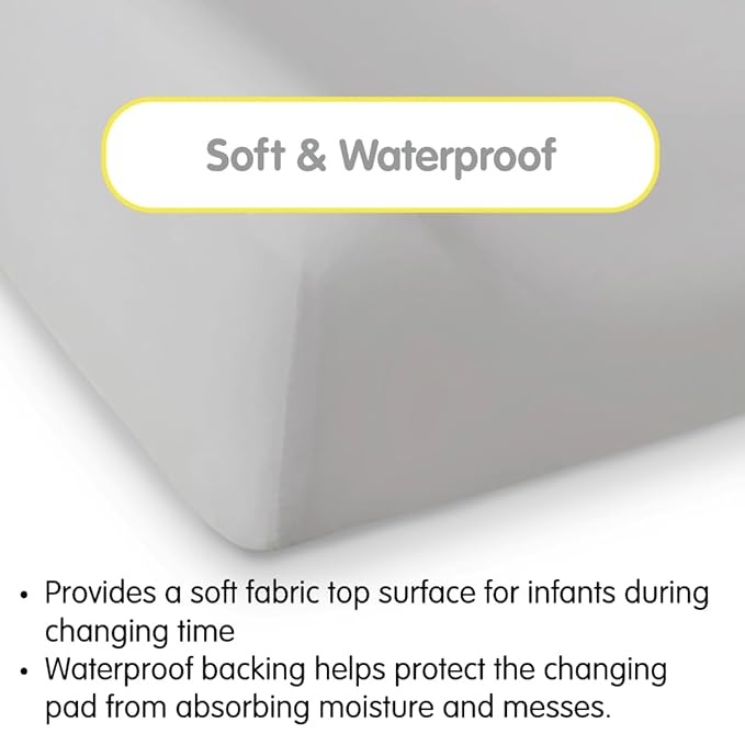 BreathableBaby Waterproof Cover, for 32" x 16"/81 x 41 cm Changing Pad, Gray (2-Pack)