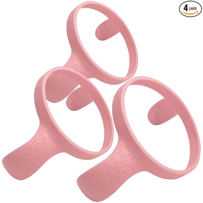 Easy Grip Bottle Handles Compatible with Comotomo Baby Feeding Bottle, Pink, 3 Pack