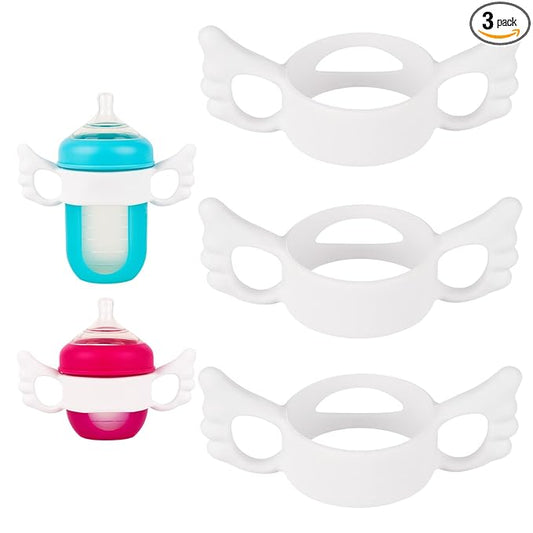 Silicone Baby Bottle Handles for Boon Nursh Bottles, Easy Grip Bottle Holder for Self Feeding