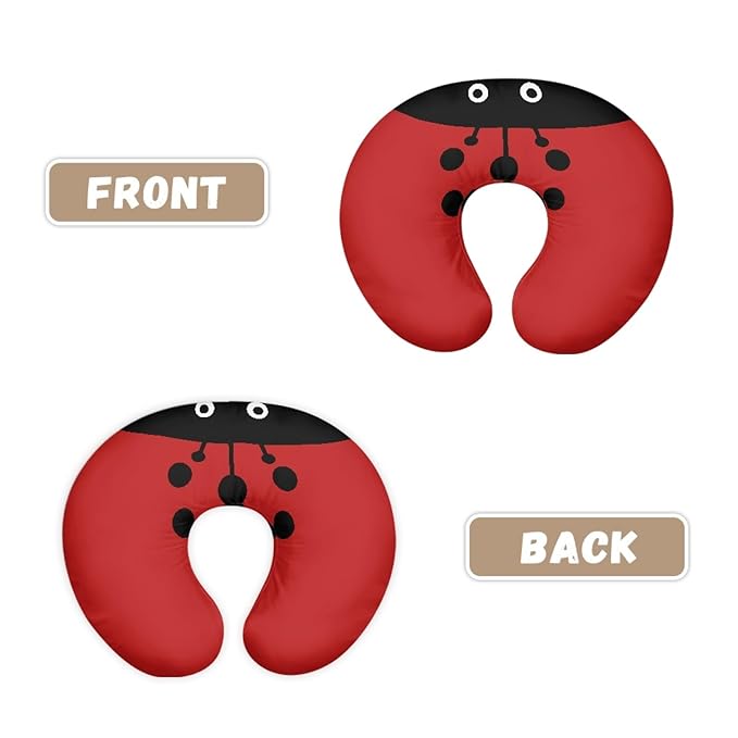 Forchrinse Cartoon Ladybug Nursing Pillow Cover for Baby Boys Girls,Soft Breastfeeding Pillow Cover Infant Feeding Cushion Cover Washable
