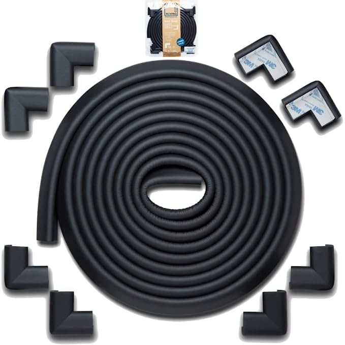 18ft Edge 12 Corners - Bundle & Save - RovingCove HeftyFit Edge Corner Guards, Onyx Black